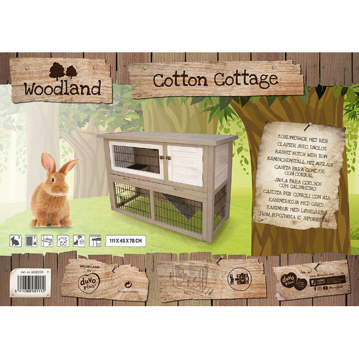 DUVO+ Kaninchenstall Woodland Cotton Cottage